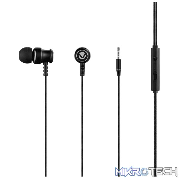 Volkano Earphones with Mic - STANNIC SERIES - Black - Image 2