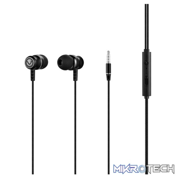 Volkano Earphones with Mic - STANNIC SERIES - Black - Image 3