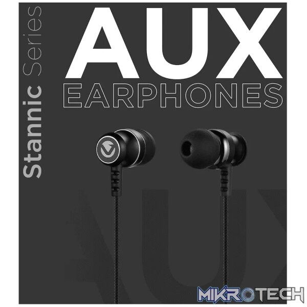 Volkano Earphones with Mic - STANNIC SERIES - Black - Image 5