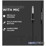 Volkano Earphones with Mic - STANNIC SERIES - Black - Image 6