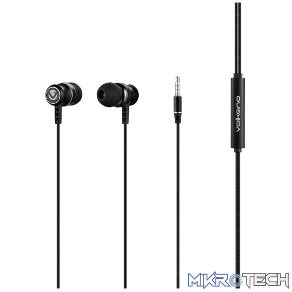 Volkano Earphones with Mic - STANNIC SERIES - Black Volkano Earphones with Mic - STANNIC SERIES - Black
