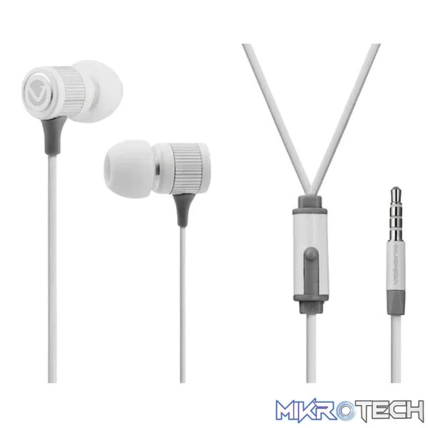 Volkano Earphones with Mic - Stannic Series - White - Image 3