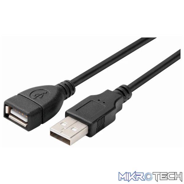 Volkano Extend Series USB Extension Cable - 2m - Black - Image 2