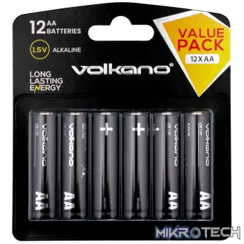 Volkano Extra AA Batteries Value Pack of 12