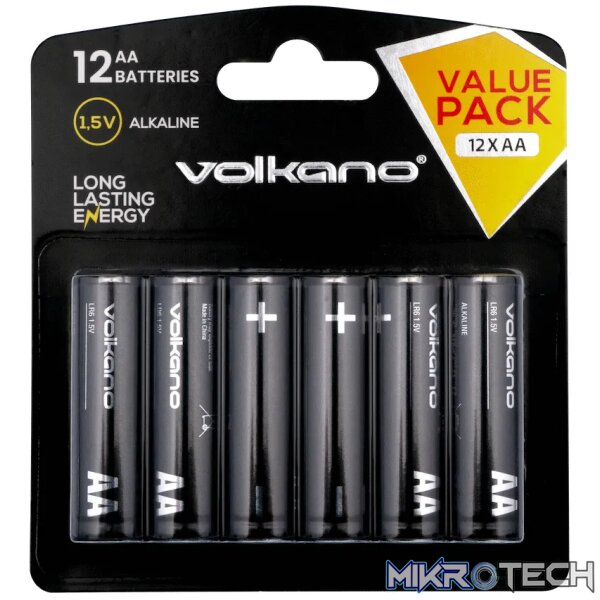 Volkano Extra AA Batteries Value Pack of 12 Volkano Extra AA Batteries Value Pack of 12