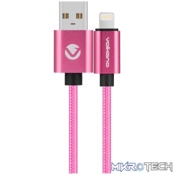 Volkano Fashion Series Lightning Cable 1.8m - Pink