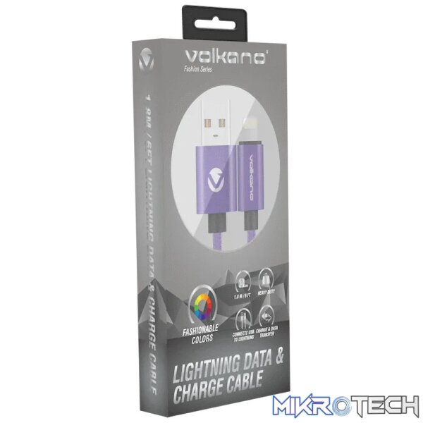 Volkano Fashion series cable Lightning 1.8m - Purple - Image 2