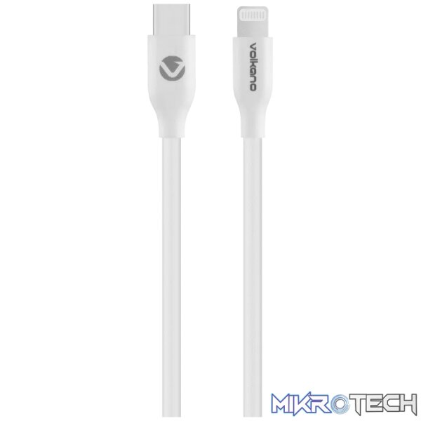 Volkano Flexi Series Type-C to MFI Lightning 1.5m 27w - White Volkano Flexi Series Type-C to MFI Lightning 1.5m 27w - White