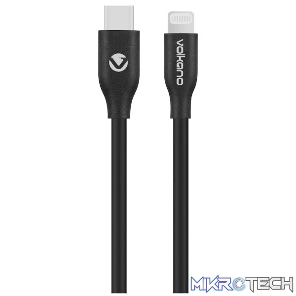 Volkano Flexi Series Type-C to MFI Lightning 2.5m 27w - Black Volkano Flexi Series Type-C to MFI Lightning 2.5m 27w - Black