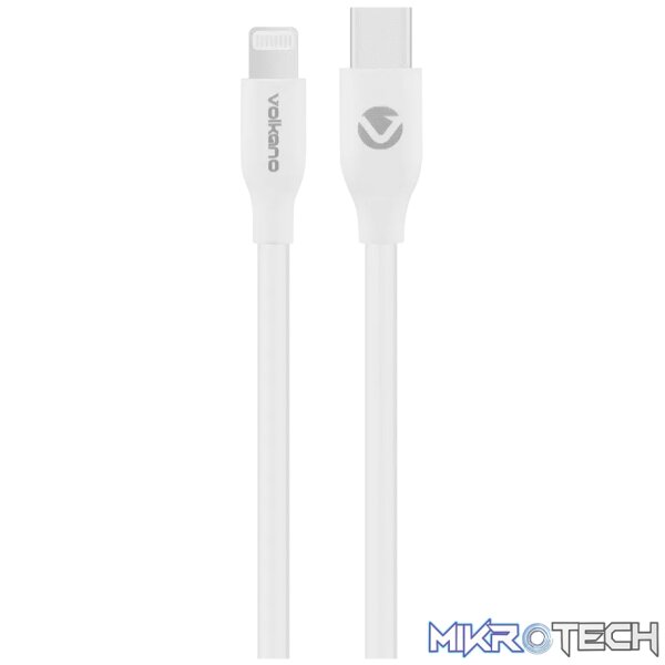 Volkano Flexi Series Type-C to MFI Lightning 2.5m 27w - White Volkano Flexi Series Type-C to MFI Lightning 2.5m 27w - White
