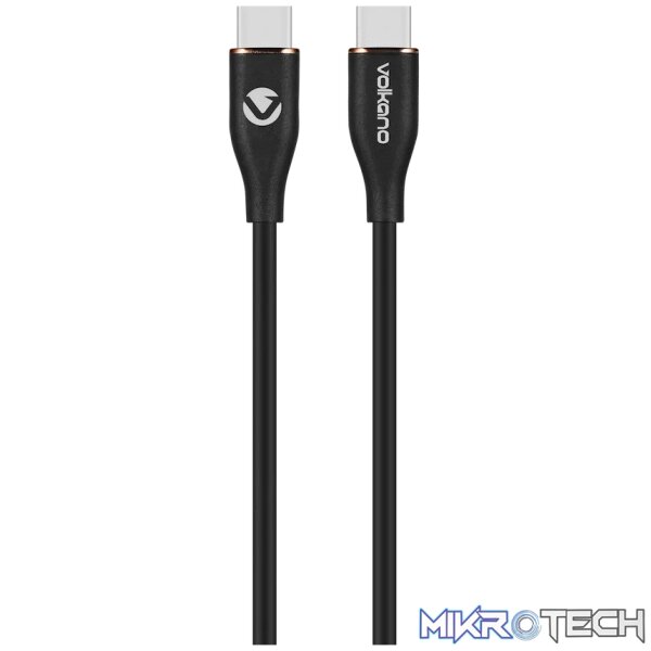 Volkano Flexi Series Type-C to Type-C 1.5m 60w - Black Volkano Flexi Series Type-C to Type-C 1.5m 60w - Black