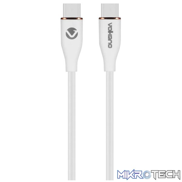 Volkano Flexi Series Type-C to Type-C 1.5m 60w - White Volkano Flexi Series Type-C to Type-C 1.5m 60w - White