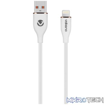 Volkano Flexi Series USB to MFI Lightning 1.5m 5v 2.4a 12w - White