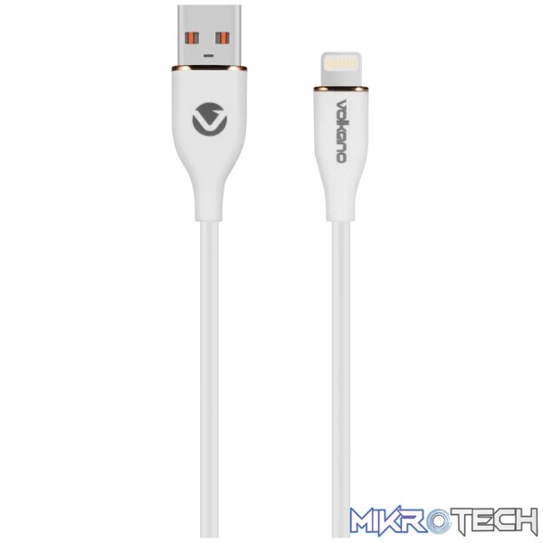 Volkano Flexi Series USB to MFI Lightning 1.5m 5v 2.4a 12w - White Volkano Flexi Series USB to MFI Lightning 1.5m 5v 2.4a 12w - White