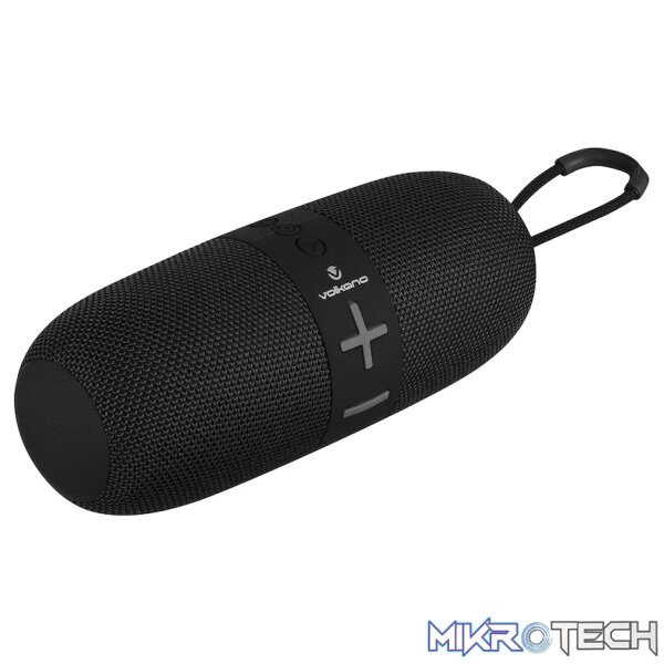 Volkano Flow Series Portable Bluetooth Speaker - Black with Grey Buttons - Image 11