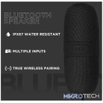 Volkano Flow Series Portable Bluetooth Speaker - Black with Grey Buttons - Image 13