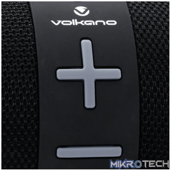 Volkano Flow Series Portable Bluetooth Speaker - Black with Grey Buttons - Image 3