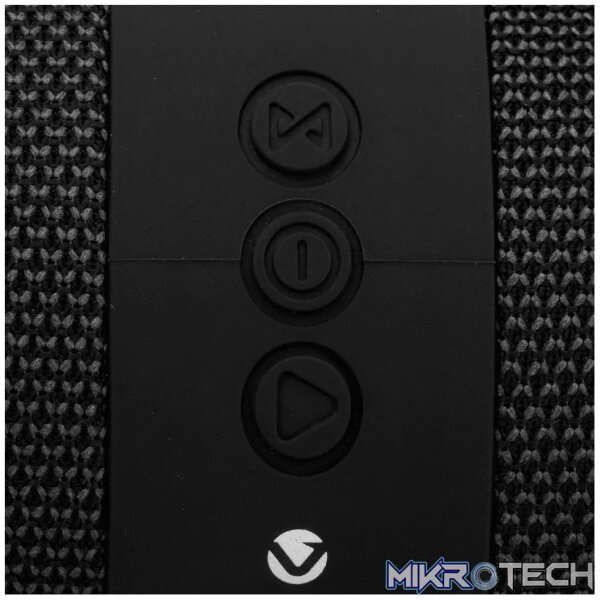 Volkano Flow Series Portable Bluetooth Speaker - Black with Grey Buttons - Image 5