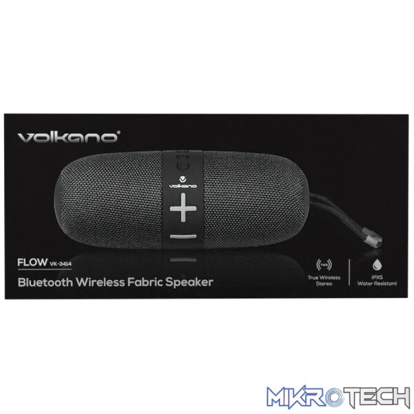 Volkano Flow Series Portable Bluetooth Speaker - Black with Grey Buttons - Image 7