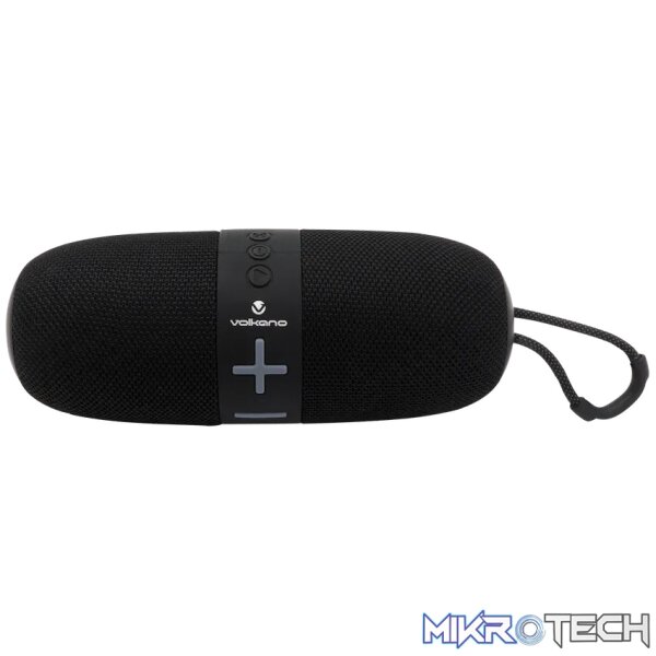 Volkano Flow Series Portable Bluetooth Speaker - Black with Grey Buttons Volkano Flow Series Portable Bluetooth Speaker - Black with Grey Buttons