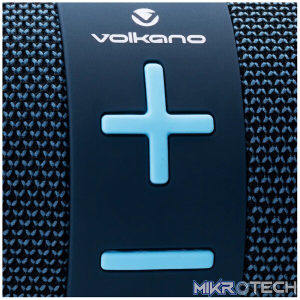 Volkano Flow Series Portable Bluetooth Speaker - Blue with Blue Buttons - Image 2