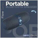 Volkano Flow Series Portable Bluetooth Speaker - Blue with Blue Buttons - Image 12