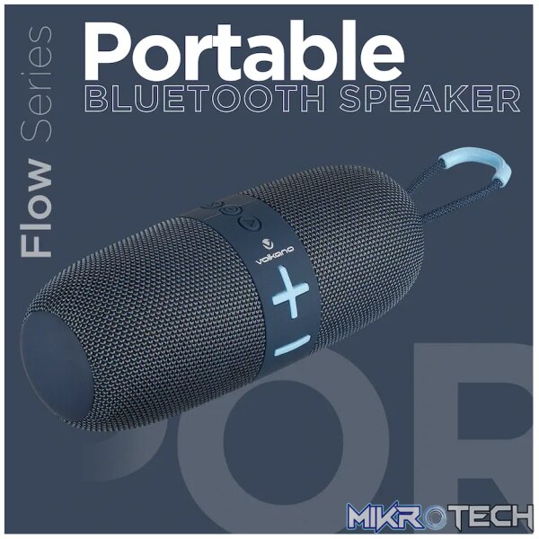 Volkano Flow Series Portable Bluetooth Speaker - Blue with Blue Buttons - Image 12