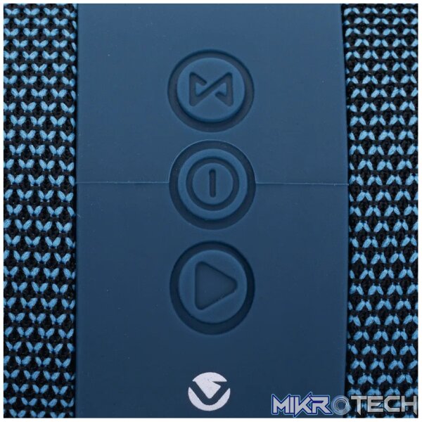 Volkano Flow Series Portable Bluetooth Speaker - Blue with Blue Buttons - Image 4