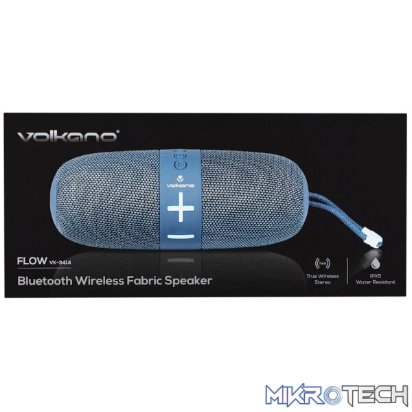 Volkano Flow Series Portable Bluetooth Speaker - Blue with Blue Buttons - Image 7
