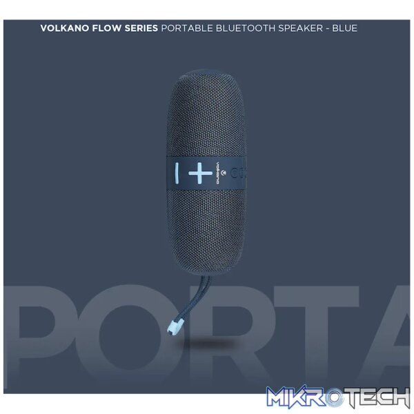 Volkano Flow Series Portable Bluetooth Speaker - Blue with Blue Buttons - Image 10