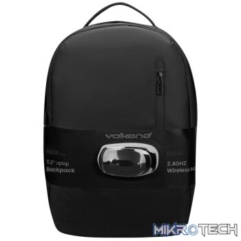 Volkano Focus Series 15.6 inch Laptop Backpack and Wireless Mouse