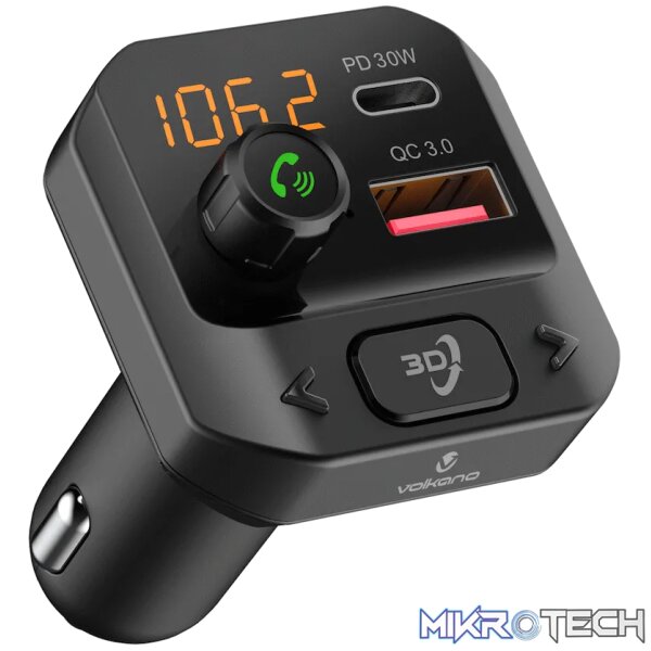 Volkano Grill Series Bluetooth Car Modulator and Charger - Image 2