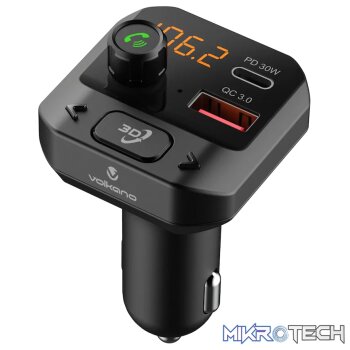 Volkano Grill Series Bluetooth Car Modulator and Charger