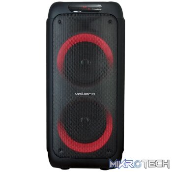 Volkano Helios Series Dual 8 inch Party Speaker with Microphone & Light Effects