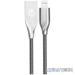 Volkano Iron Series Round Metallic Spring MFI Lightning Cable 6ft - Silver