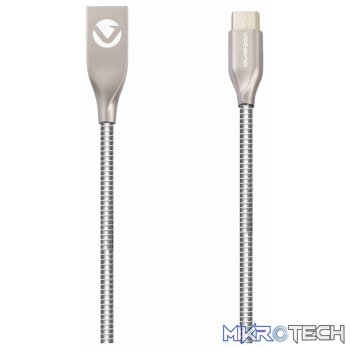 Volkano Iron Series Round Metallic Spring Type-C Cable 1.2m - Silver