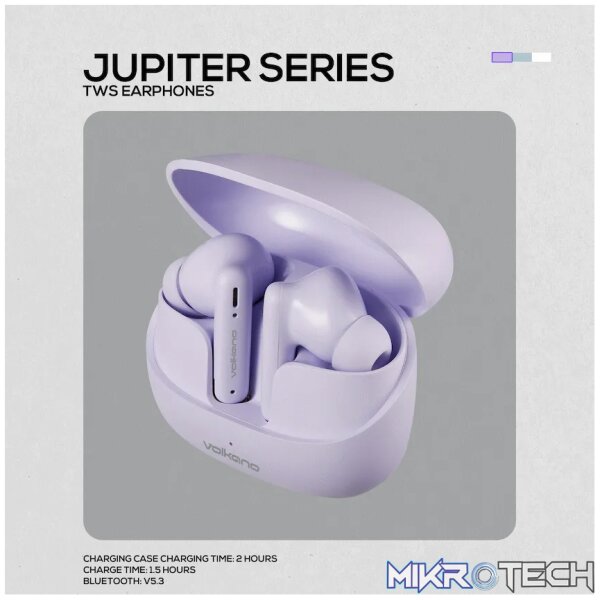 Volkano Jupiter Series TWS Earphones - Pastel Purple - Image 2