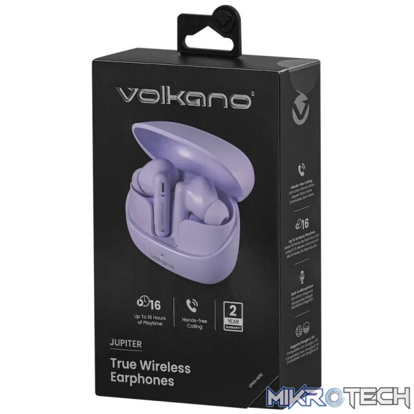 Volkano Jupiter Series TWS Earphones - Pastel Purple - Image 7