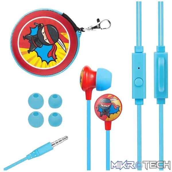 Volkano Kiddies Series Earphones with Keychain - Ninja Volkano Kiddies Series Earphones with Keychain - Ninja