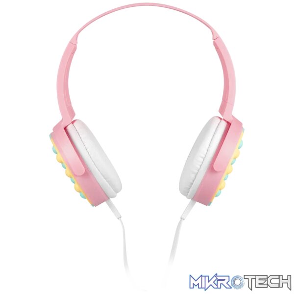 Volkano Kids Rainbow Popper Wired Headphones with 3.5mm Aux - Pink - Image 3