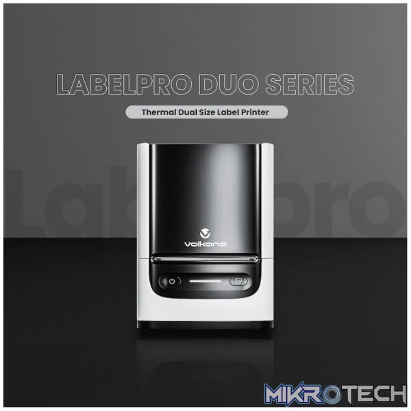 Volkano LabelPro Duo Series Thermal Dual Size Label Printer - Black and White - Image 7