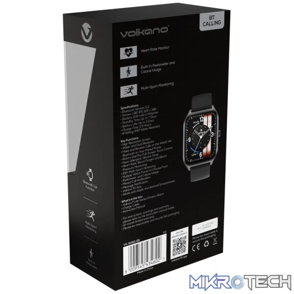 Volkano Life Series Smart Watches - Black - Image 6
