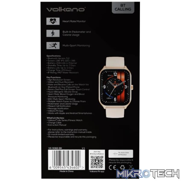 Volkano Life Series Smart Watches - Gold - Image 2