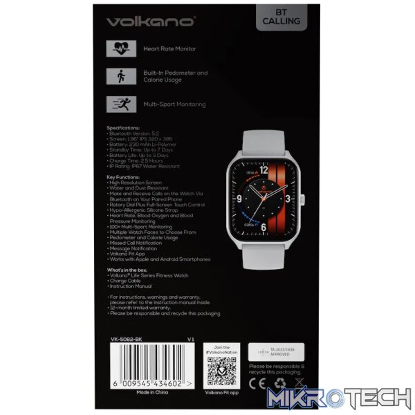 Volkano Life Series Smart Watches - Silver - Image 2