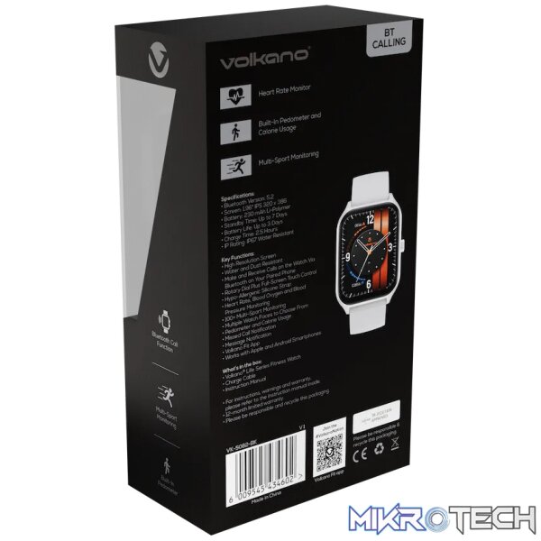 Volkano Life Series Smart Watches - Silver - Image 3