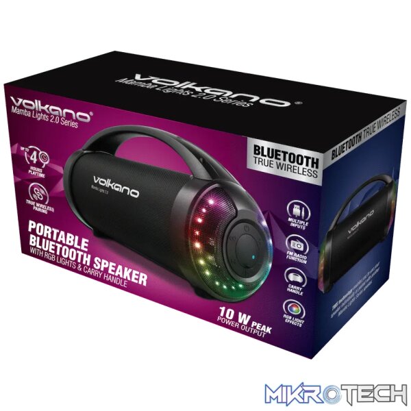 Volkano Mamba Lights 2.0 Series Bluetooth Speaker with RGB Light - Image 2