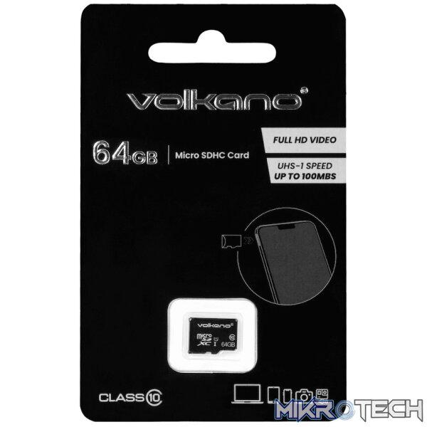 Volkano Micro Series Micro SD card 64GB - Class 10 Volkano Micro Series Micro SD card 64GB - Class 10