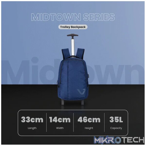Volkano Midtown Trolley Backpack - Navy - Image 4