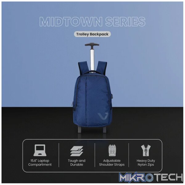 Volkano Midtown Trolley Backpack - Navy - Image 7