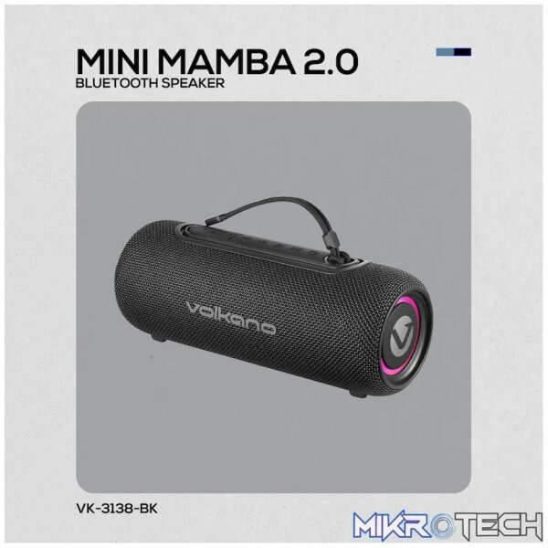 Volkano Mini Mamba 2.0 Series Bluetooth Speaker - Black - Image 8